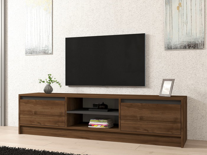 Hanah Home Soporte de TV Olça - Nogal y Antracita